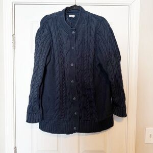 L.L Bean oversized chunky cable knit button cardigan